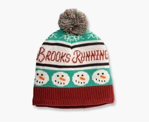 New ~ BROOKS RUNNING ~ Run Merry Pom Beanie